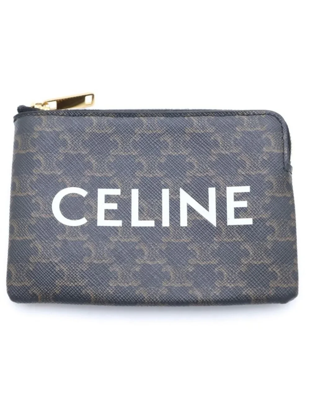 Celine Coin Case Brown With Triomphe Logo